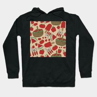 Red Picnic Pattern Food Hoodie